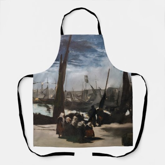Edouard Manet - The Port of Bourne by Moonlight エプロン (正面)