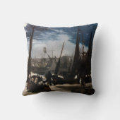 Edouard Manet - The Port of Bourne by Moonlight クッション (裏面)