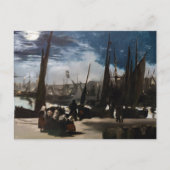 Edouard Manet - The Port of Bourne by Moonlight ポストカード (正面)