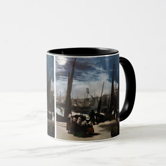 Edouard Manet - The Port of Bourne by Moonlight マグカップ (正面右)