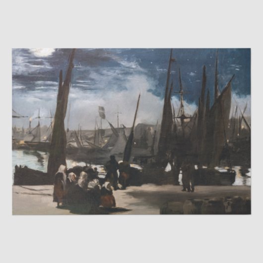 Edouard Manet - The Port of Bourne by Moonlight 薄葉紙 (正面)