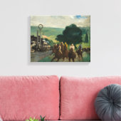 Edouard Manet - The Races at Longchamp キャンバスプリント (インサイチュ (リビング))
