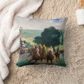 Edouard Manet - The Races at Longchamp クッション (ブランケット)