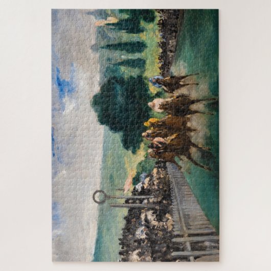 Edouard Manet - The Races at Longchamp ジグソーパズル (縦)