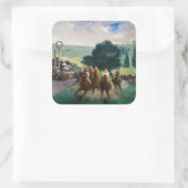 Edouard Manet - The Races at Longchamp スクエアシール (バッグ)