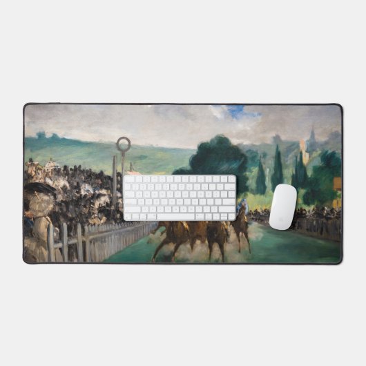 Edouard Manet - The Races at Longchamp デスクマット (キーボード&マウス)
