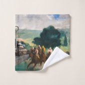 Edouard Manet - The Races at Longchamp バスタオルセット (ウォッシュタオル)