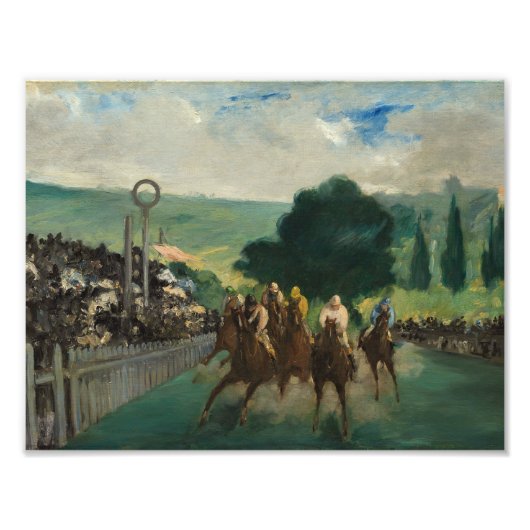 Edouard Manet - The Races at Longchamp フォトプリント (正面)