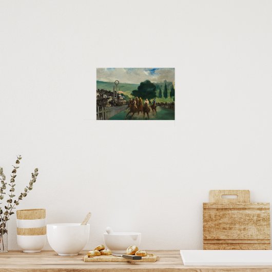 Edouard Manet - The Races at Longchamp ポスター (キッチン)