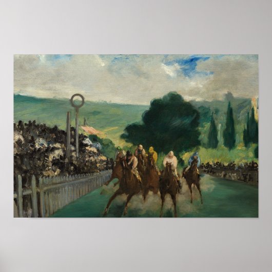 Edouard Manet - The Races at Longchamp ポスター (正面)
