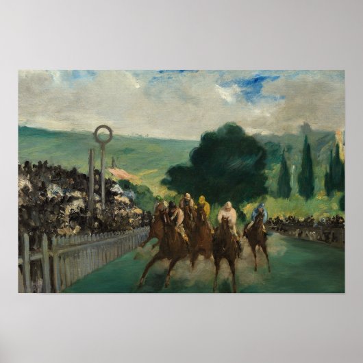Edouard Manet - The Races at Longchamp ポスター (正面)