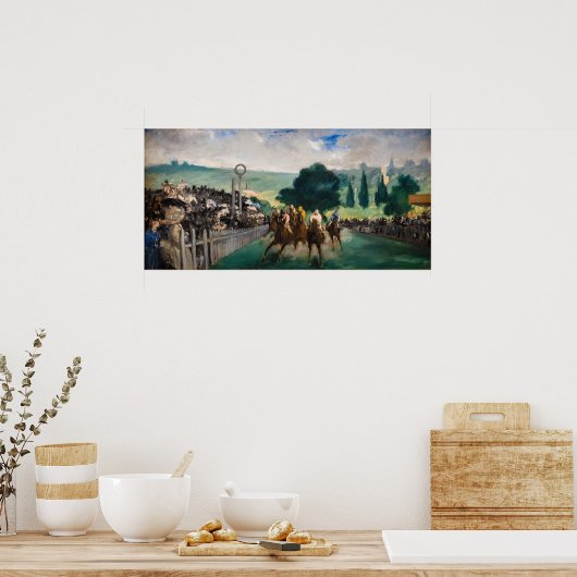 Edouard Manet - The Races at Longchamp ポスター (キッチン)