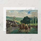 Edouard Manet - The Races at Longchamp ポストカード (正面/裏面)