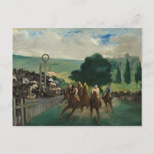 Edouard Manet - The Races at Longchamp ポストカード (正面)