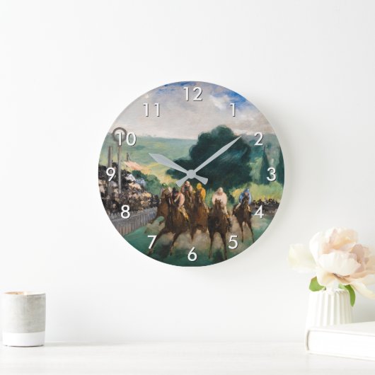 Edouard Manet - The Races at Longchamp ラージ壁時計 (ホーム)