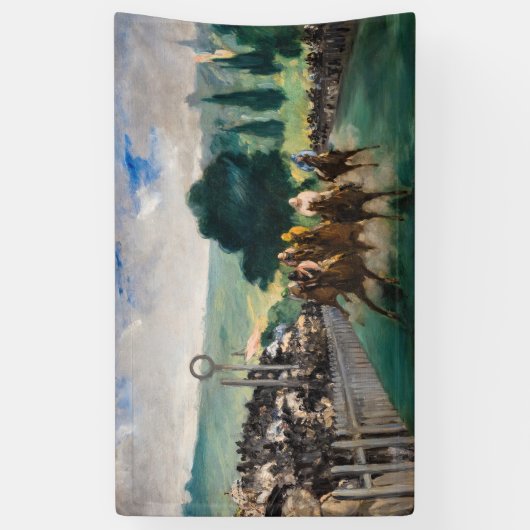 Edouard Manet - The Races at Longchamp 横断幕 (縦)