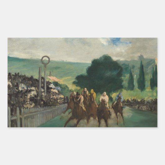 Edouard Manet - The Races at Longchamp 長方形シール (正面)