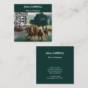 Edouard Manet - The Races at Longchamp - QR Code スクエア名刺