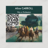 Edouard Manet - The Races at Longchamp - QR Code スクエア名刺 (正面)