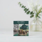 Edouard Manet - The Races at Longchamp - QR Code スクエア名刺 (スタンド正面)