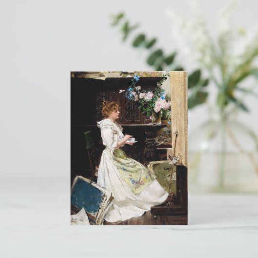 Edouard Mentha – スタジオでの画家のブレーク ポストカード (スタンド正面)