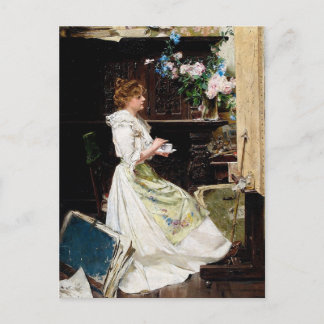 Edouard Mentha – スタジオでの画家のブレーク ポストカード