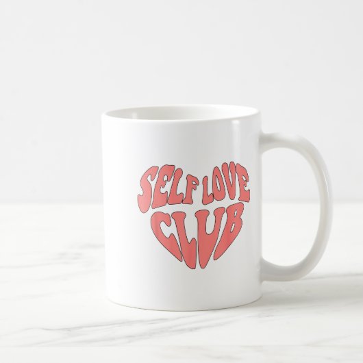 Edr6 Retro Self Love Valentine Day Positive Valent コーヒーマグカップ (右)