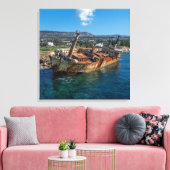 Edro III難破船パホス、キプロス キャンバスプリント (インサイチュ (リビング))