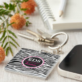 EDSの認識度のシマウマのストライプのアクリルKeychain キーホルダー (正面右)
