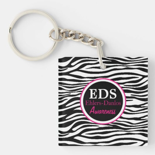EDSの認識度のシマウマのストライプのアクリルKeychain キーホルダー (正面)