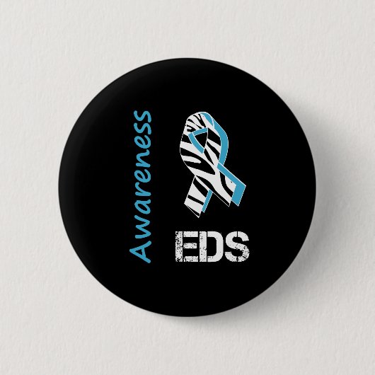 EDSの認識度のシマウマのストライプのリボンボタン 缶バッジ (正面)