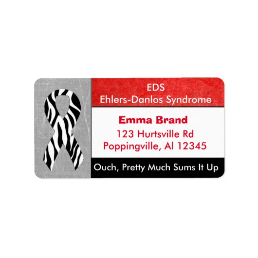 EDSエーラーズ – ダロス症候群メーリング住所 シール (正面)