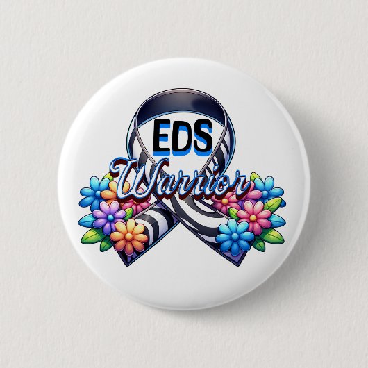EDS戦士 | Ehlers-Danlos Syndrome Tシャツ 缶バッジ (正面)