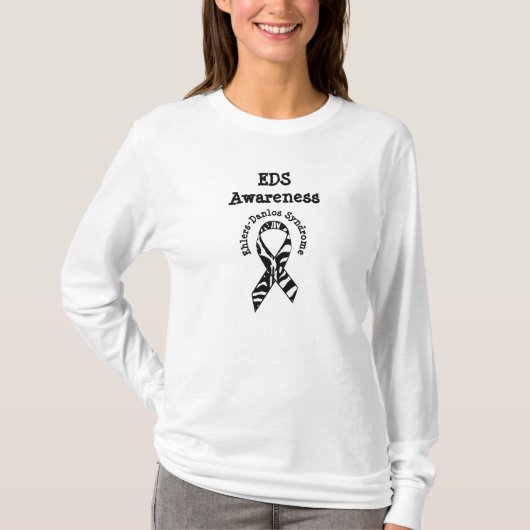 EDS エールス・ダンロス症候群 Awareness Tシャツ リボン (正面)
