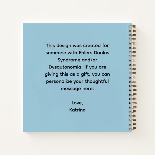 EDS and Dysautonomia Personalized Spiral Notebook ノートブック (裏面)