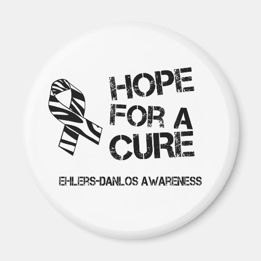 EDS Hope for a Cure Zebra ストライプ Ribbon Magnet マグネット (正面)