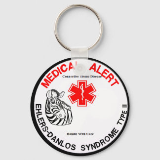 EDS Type 2 Medical Alert with Zebra Keychain キーホルダー