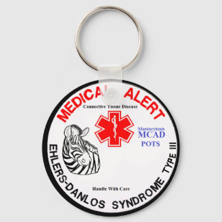 EDS Type 3 with ZebraポットMCAD Medical Alert キーホルダー