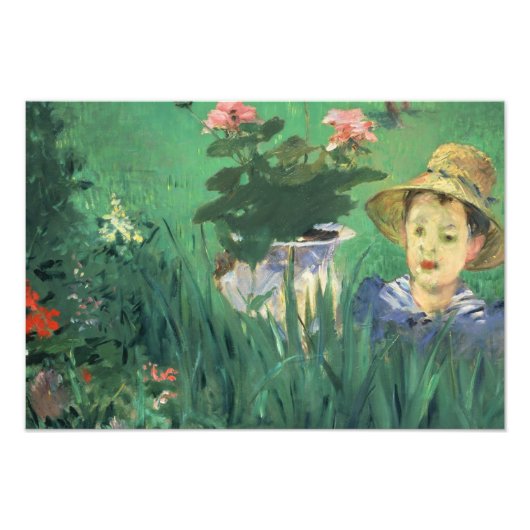 Eduard Manet - Boy in Flowers フォトプリント (正面)