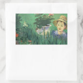 Eduard Manet - Boy in Flowers 長方形シール (バッグ)