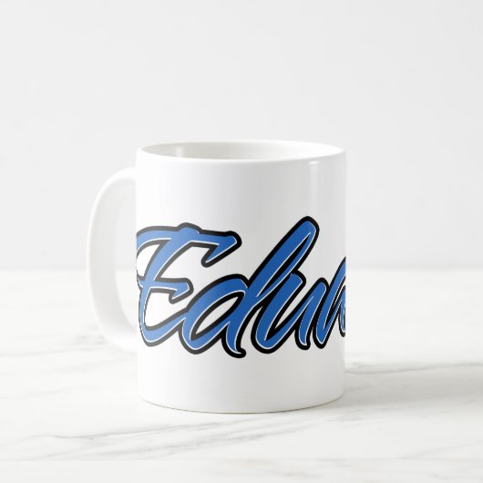 Eduard Vorname Name blue Tasse Kaffeetasse コーヒーマグカップ (正面左)