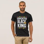 Educated Black King | Afro Pride Quote | Black Tシャツ (正面フル)