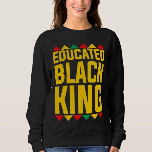Educated Black King  Boys Afrocentric Black Gradua スウェットシャツ (正面)
