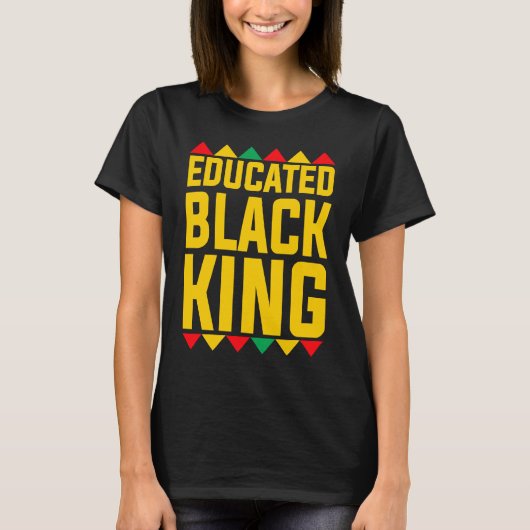 Educated Black King  Boys Afrocentric Black Gradua Tシャツ (正面)