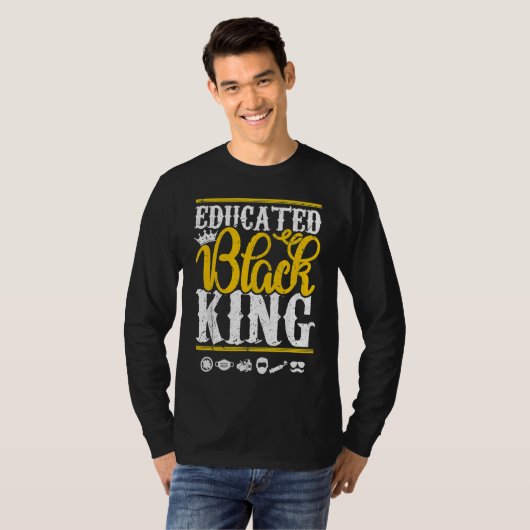 Educated Black Pride King Fathers Day Plus Size Tシャツ (正面フル)