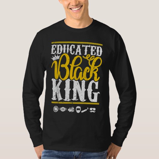 Educated Black Pride King Fathers Day Plus Size Tシャツ (正面)