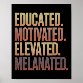 Educated Motivated Elevated Melanated Black Histor ポスター