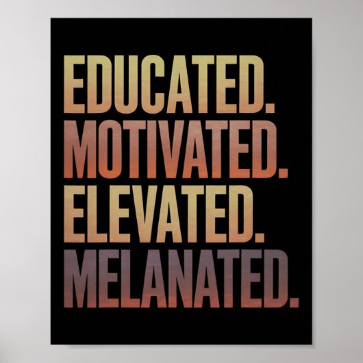 Educated Motivated Elevated Melanated Black Histor ポスター (正面)