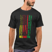 Educated Motivated Elevated Melanated US Flag For  Tシャツ (正面)