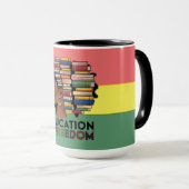 Education Is Freedom Afro Profile Design マグカップ (正面右)